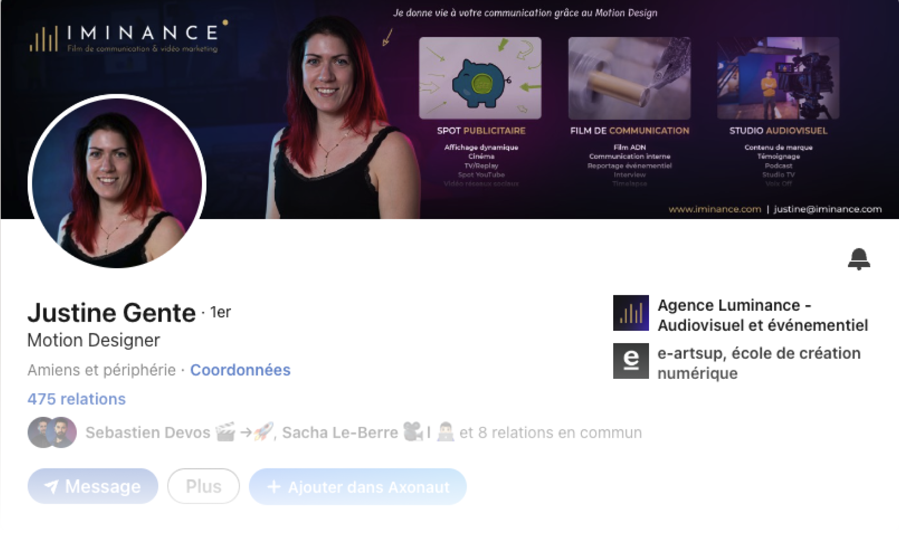 Iminance - Linkedin de Justine Gente