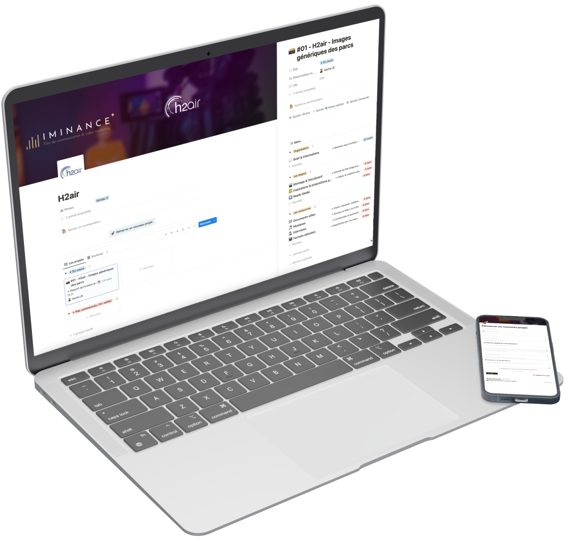 Iminance Partenaire - Interface pour gérer votre projet